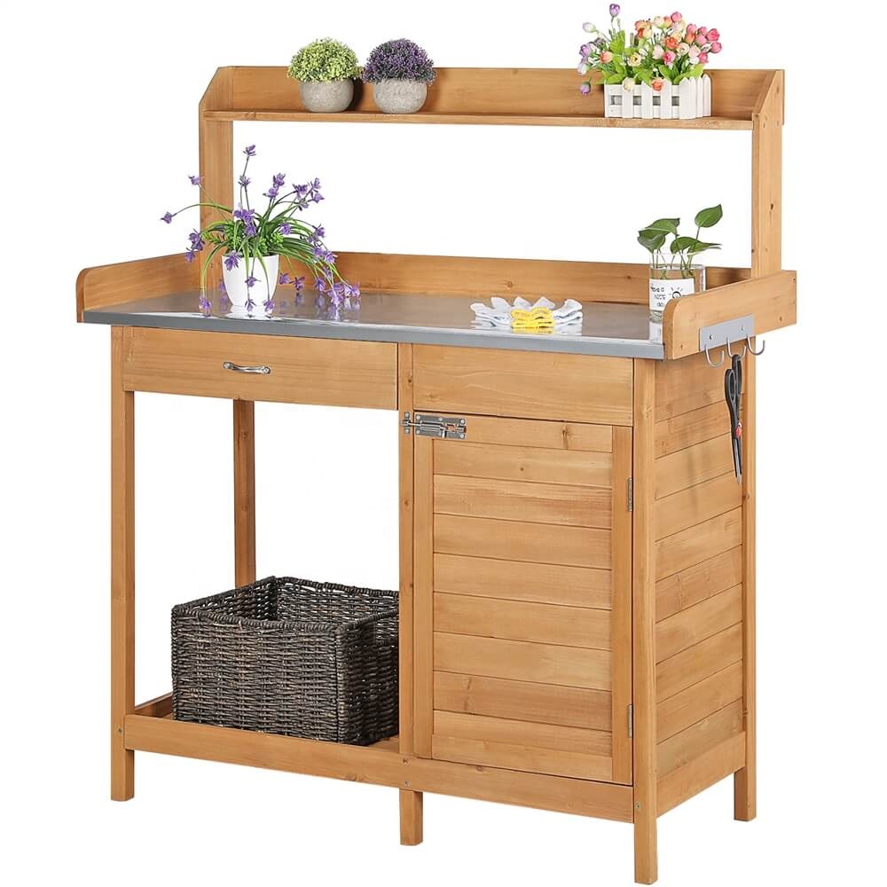 Woodworking Work Table - Outdoor Home Use Solid Wood Potting