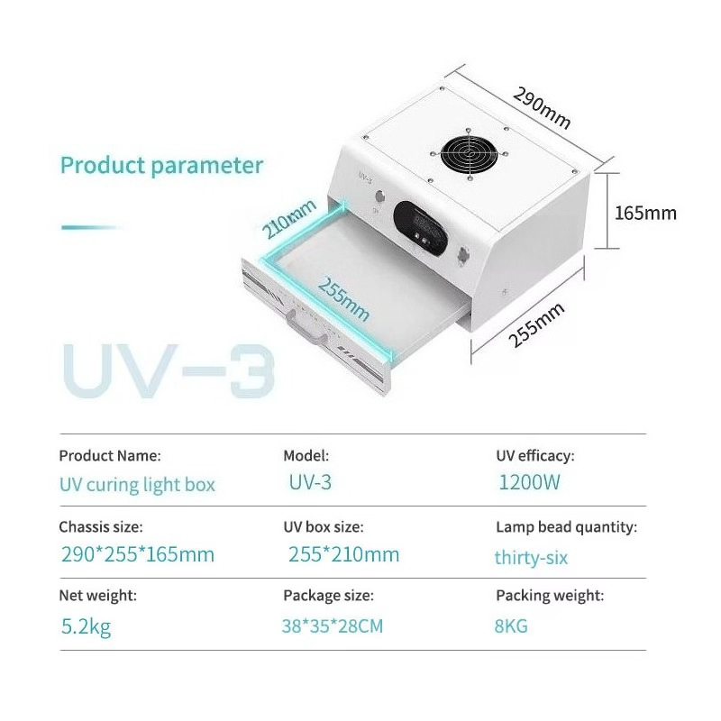 Woodworking Uv Light - UV-3 High Efficient 1200W UV Curing