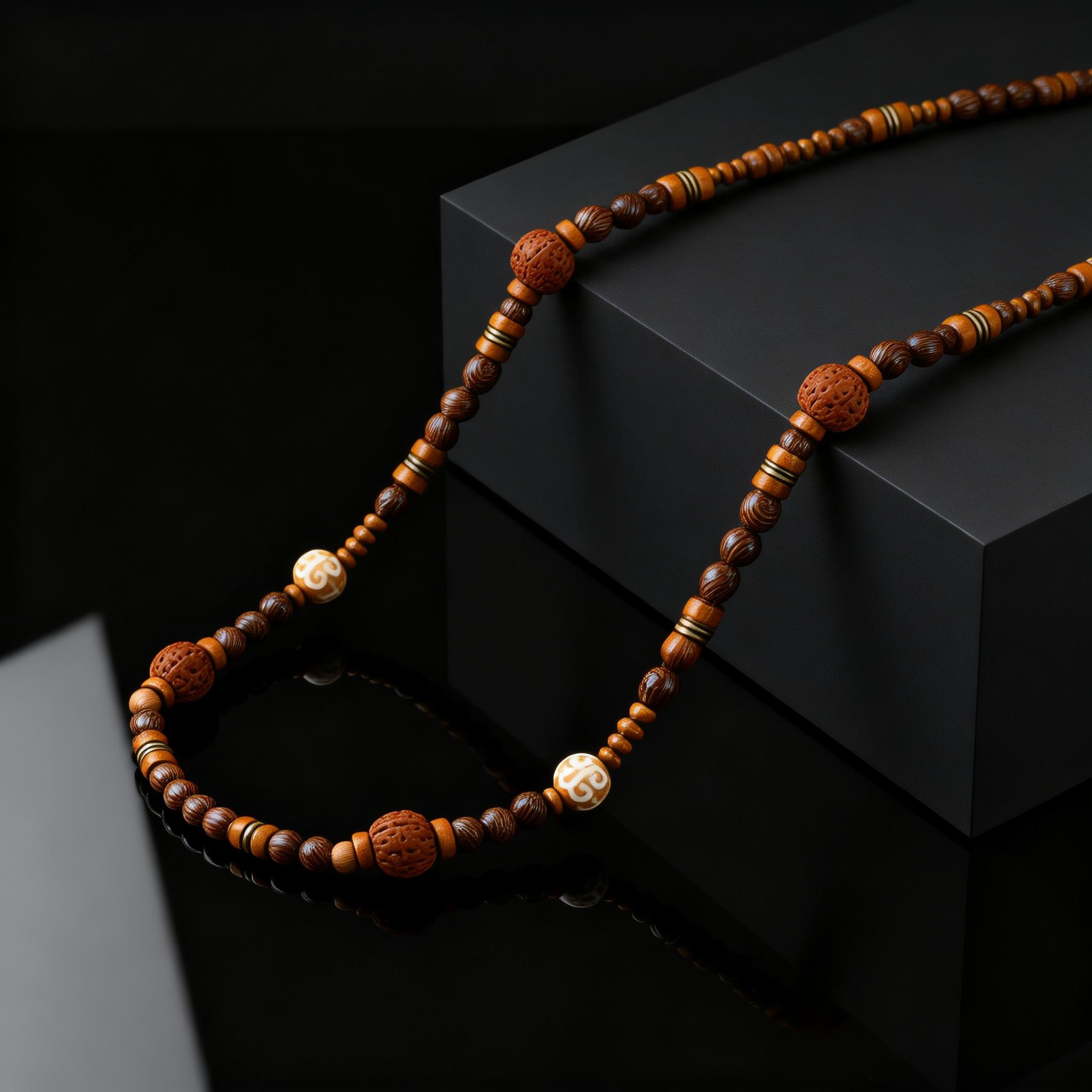 Fashion Walnut Wood Bead Neckl - đánh giá và giá Woodworking Nc