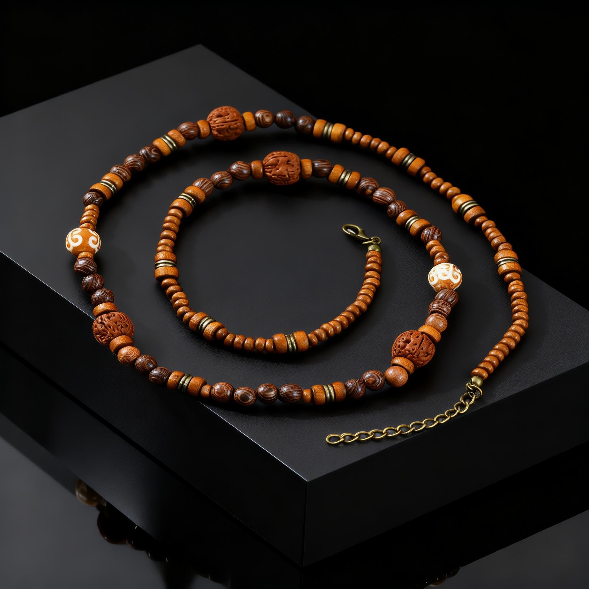Fashion Walnut Wood Bead Neckl - đánh giá và giá Woodworking Nc