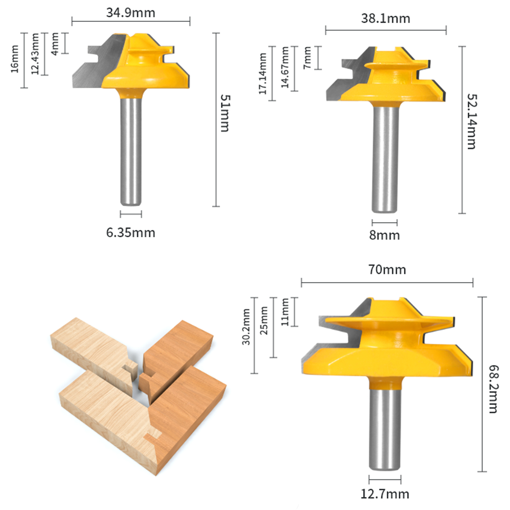 1PCS 6mm 6.35mm 8mm 12mm 12.7m - đánh giá và giá Woodworking Nc