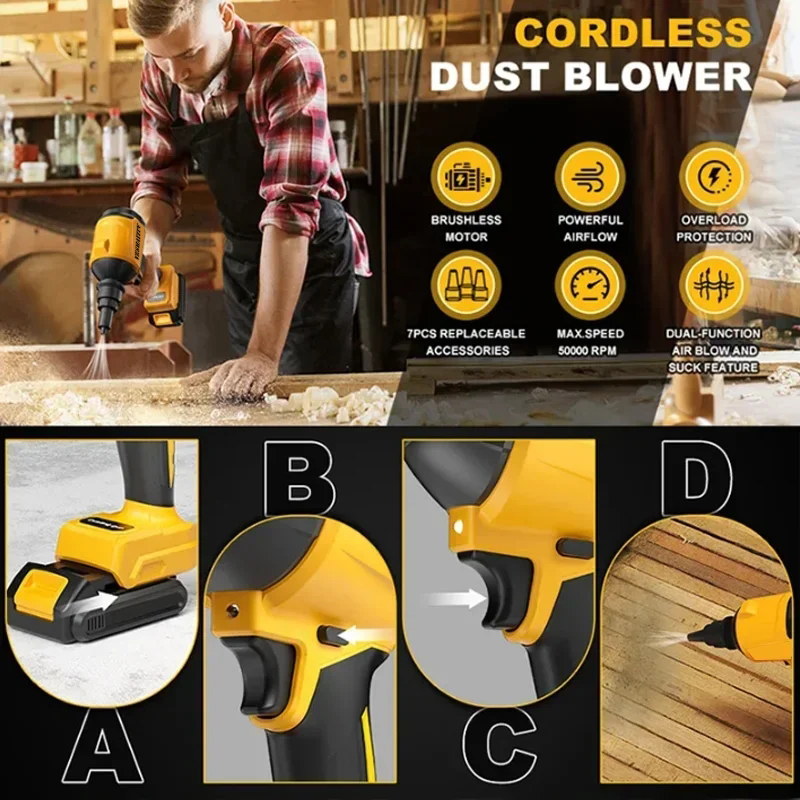 Air Blower Cordless Air Dust R - đánh giá và giá Woodworking Asmr