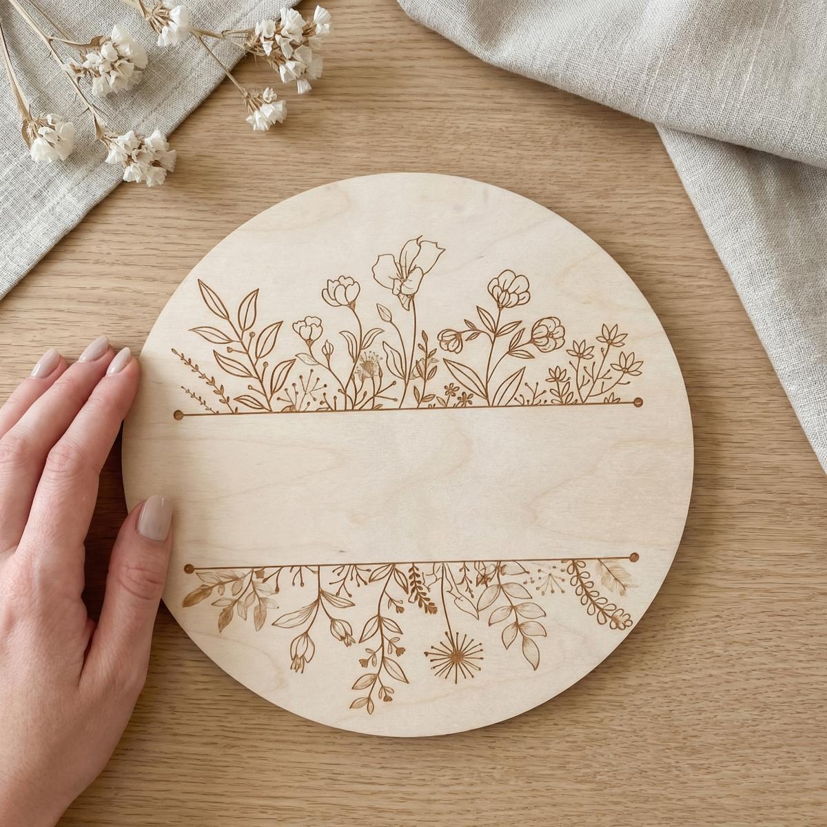 Personalized Floral Round Wood - đánh giá và giá Woodworking Jobs