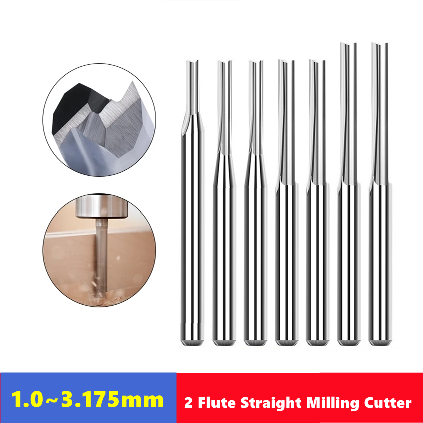 10pcs Carbide End Mill  3.175m - đánh giá và giá Woodworking Nc