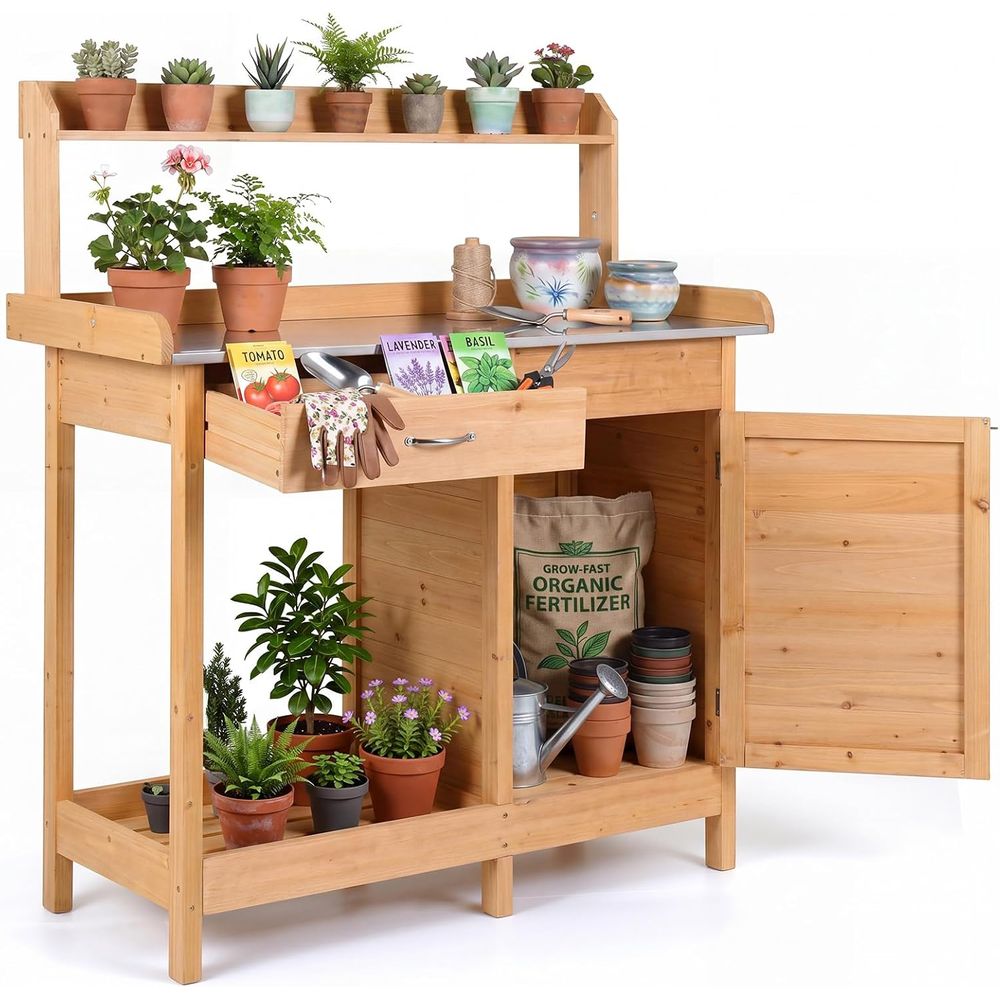 Outdoor Potting Bench Table Wo - đánh giá và giá Woodworking Work Table