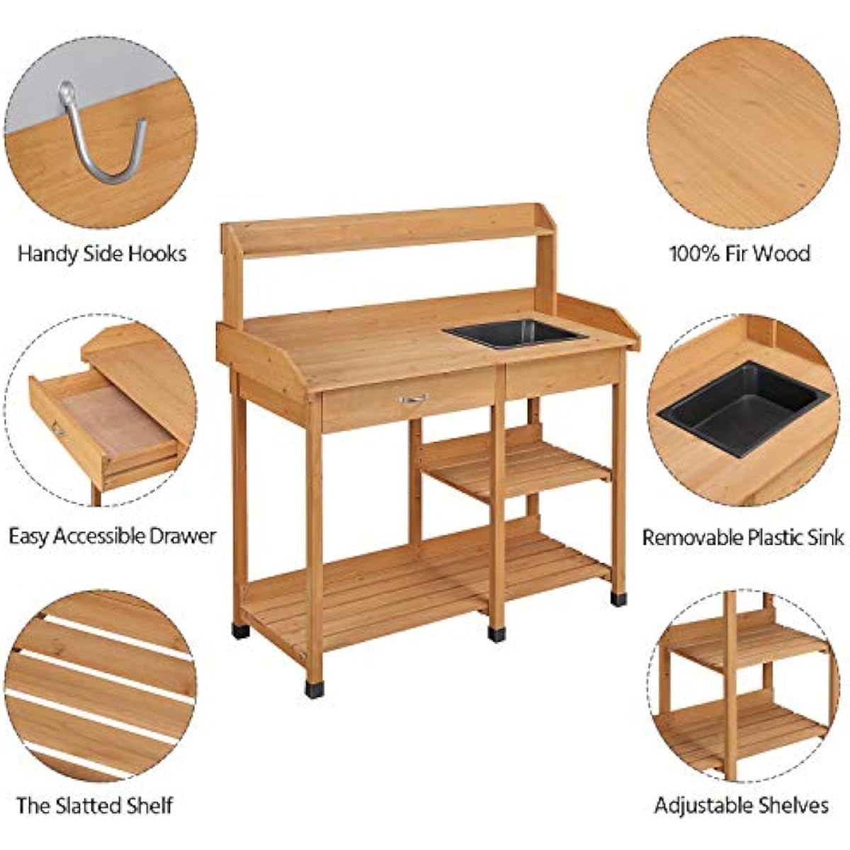Outdoor Potting Bench with Rem - đánh giá và giá Woodworking Work Table