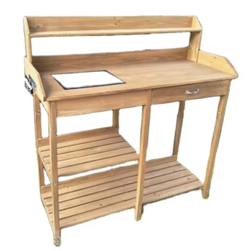 Wooden Potting Bench Table wit - đánh giá và giá Woodworking Work Table